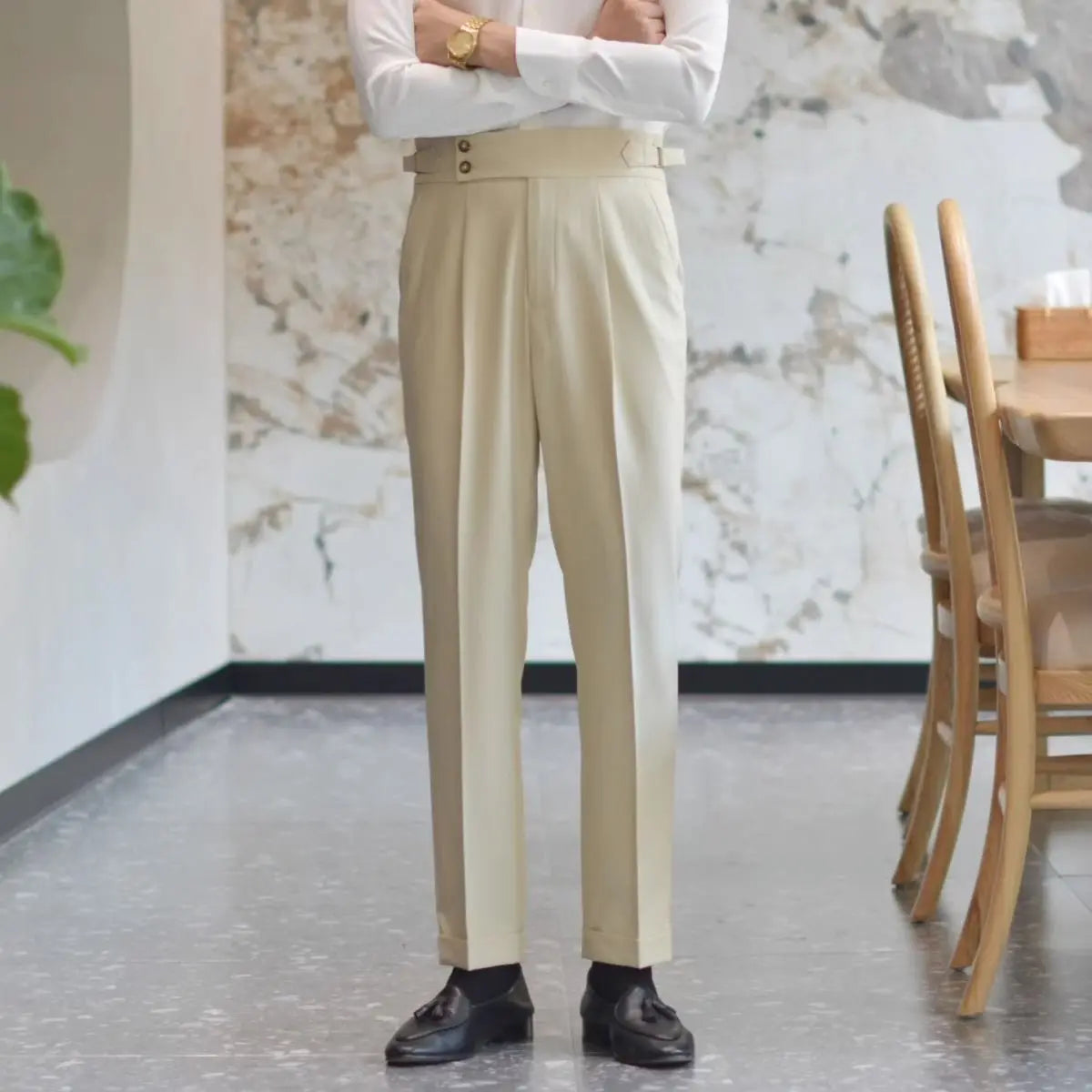 Tailored high waist trouser