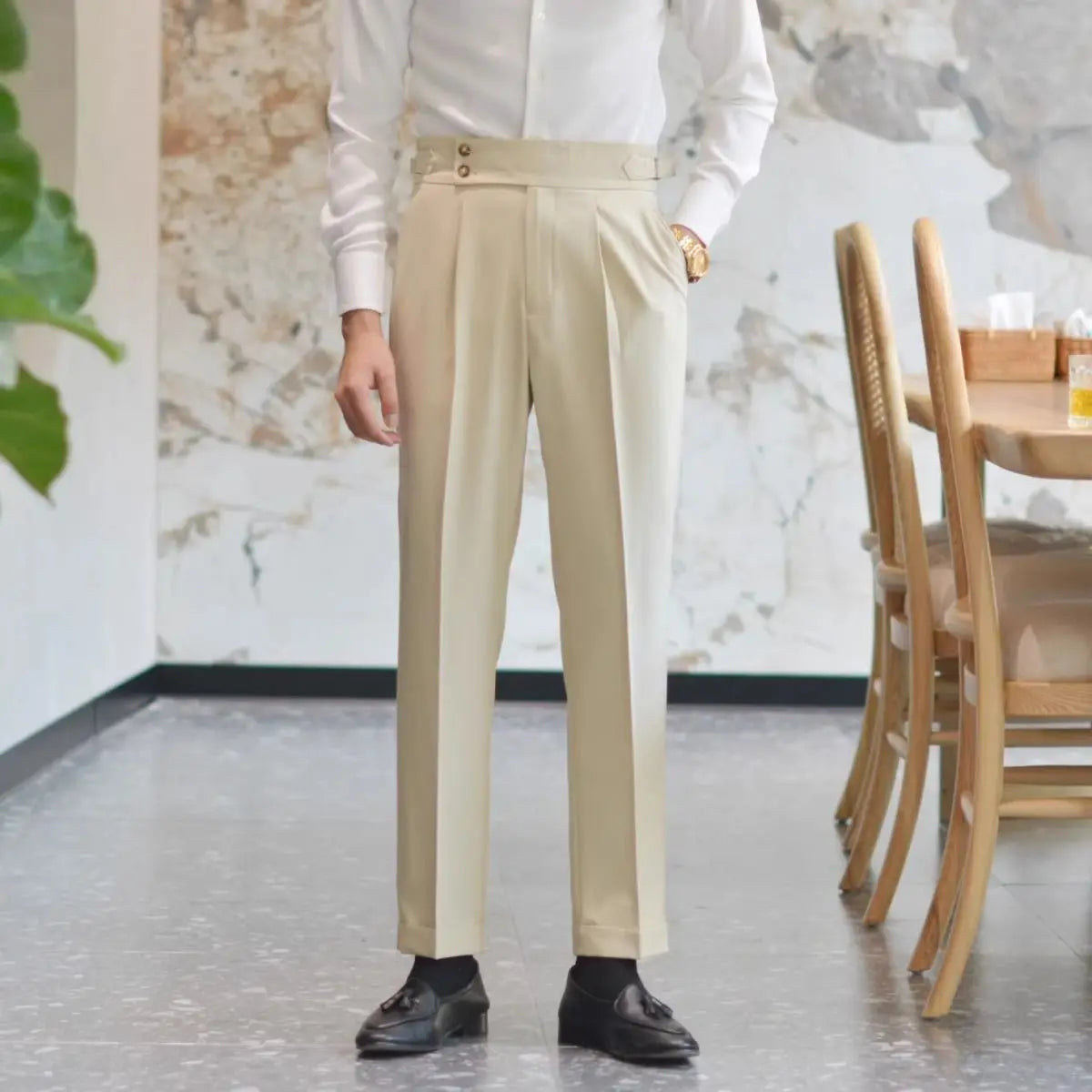 Tailored high waist trouser