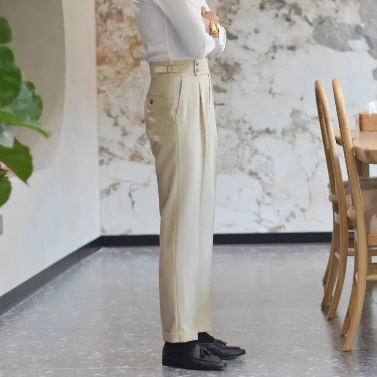 Tailored high waist trouser
