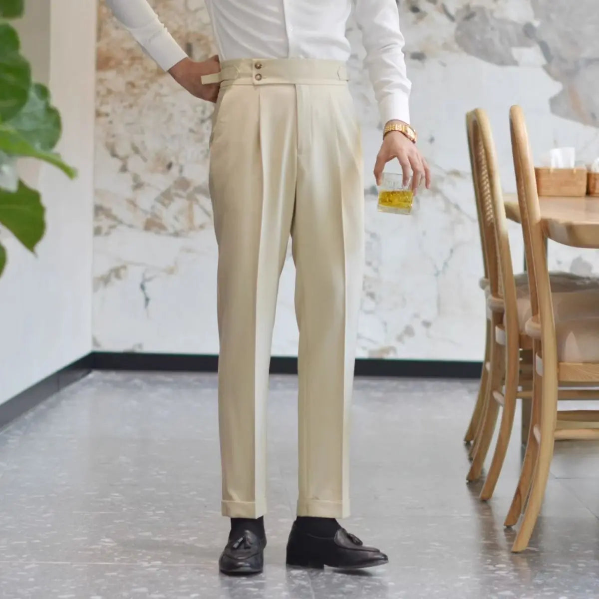 Tailored high waist trouser