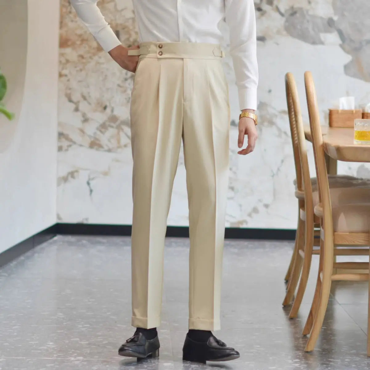 Tailored high waist trouser