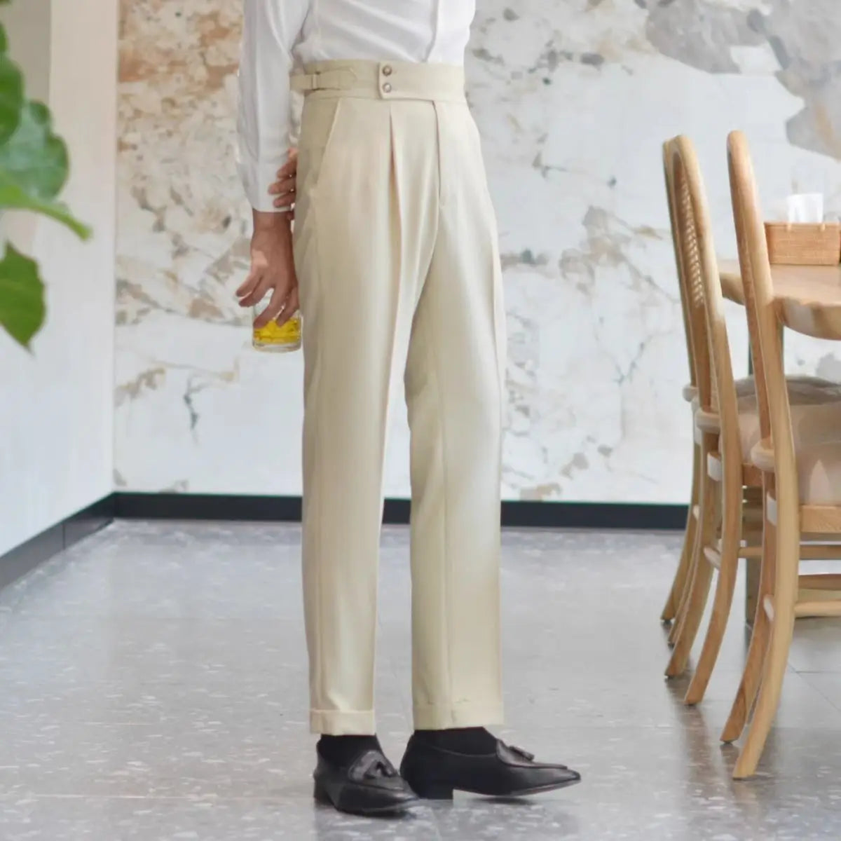 Tailored high waist trouser