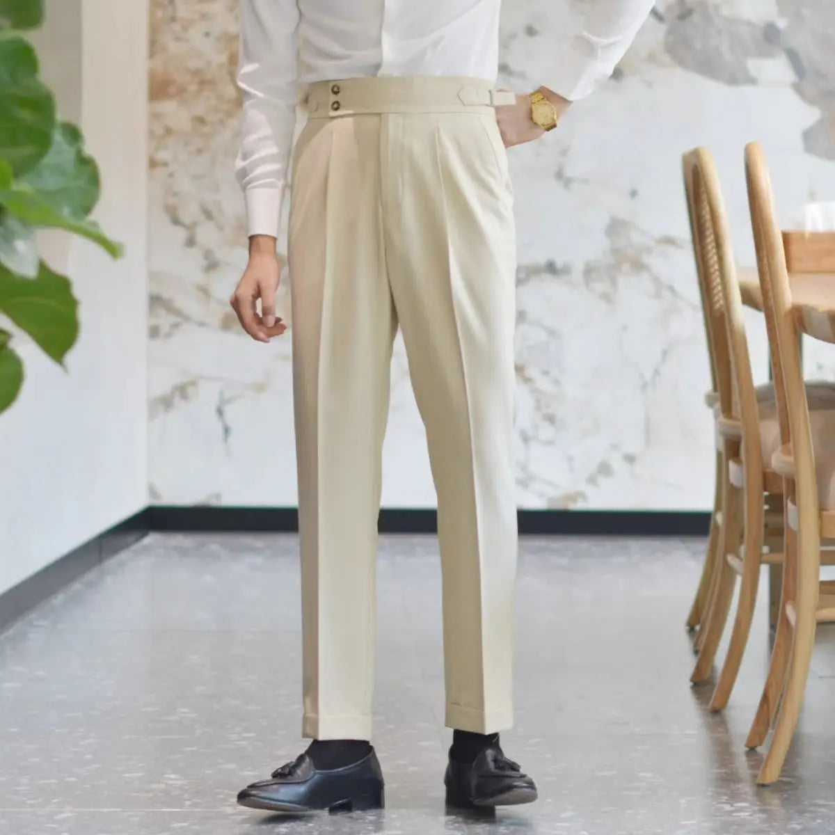 Tailored high waist trouser