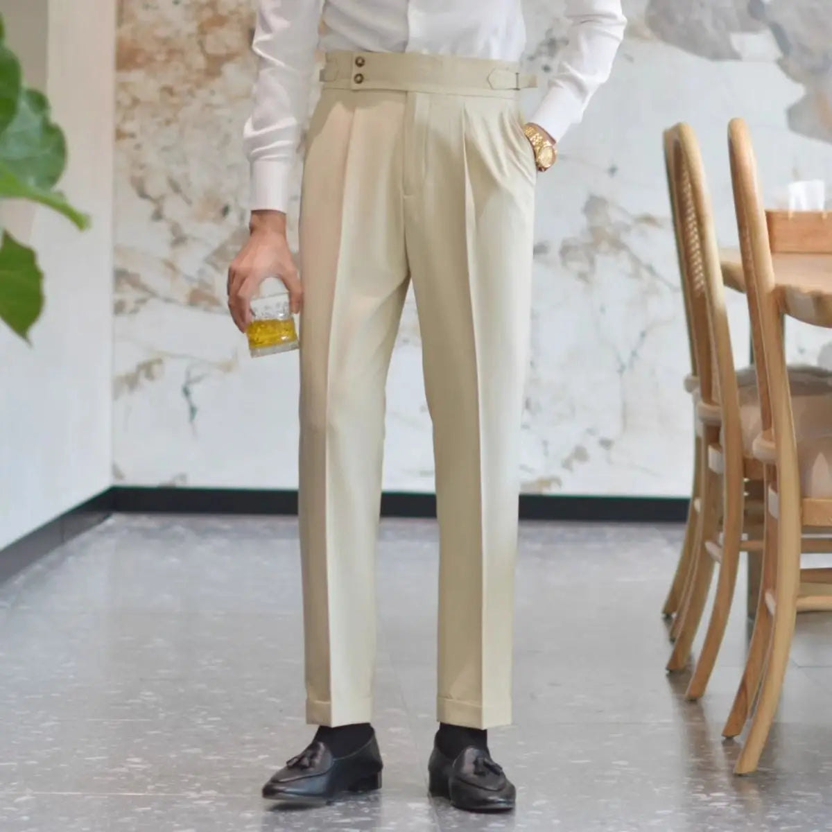 Tailored high waist trouser