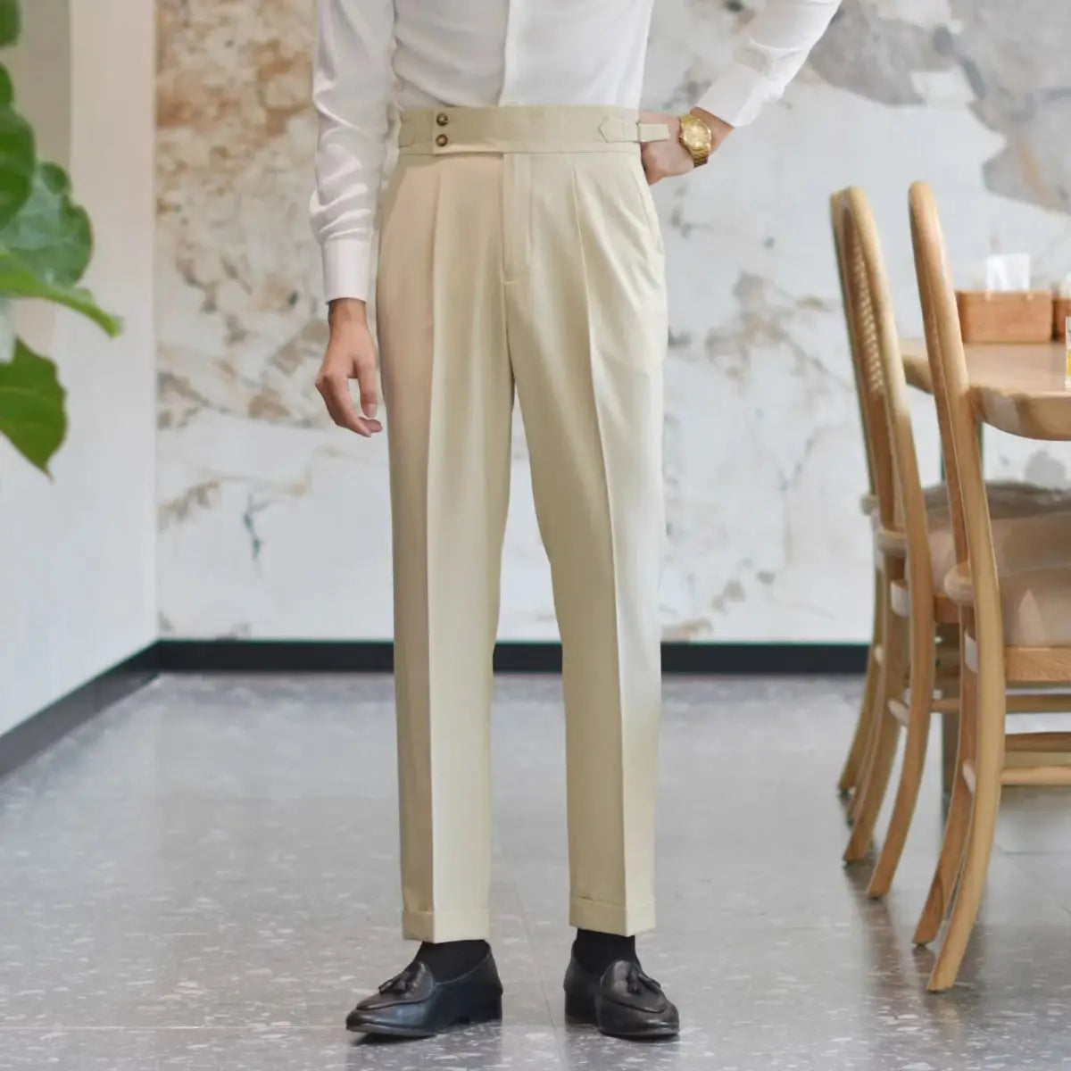 Tailored high waist trouser