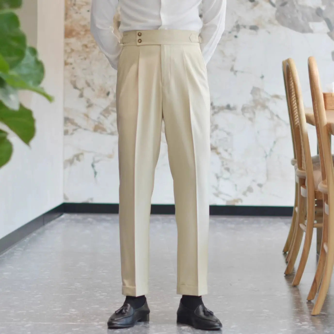 Tailored high waist trouser