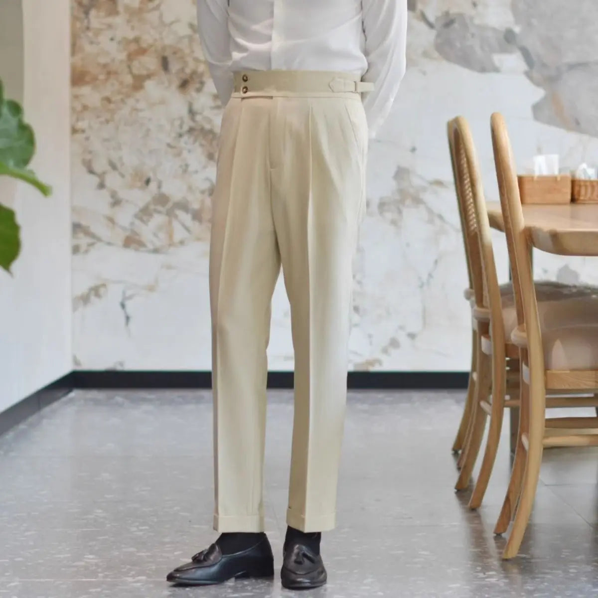 Tailored high waist trouser