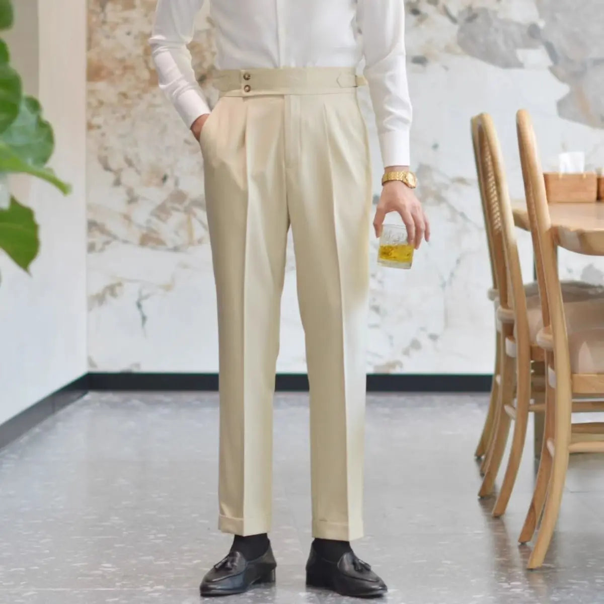 Tailored high waist trouser