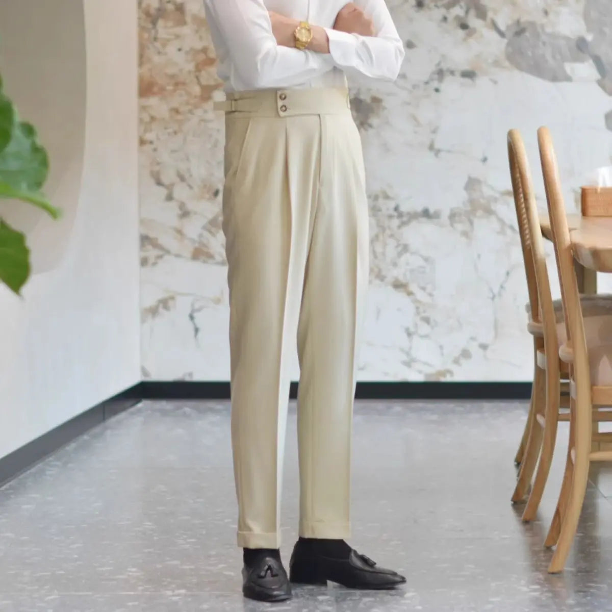 Tailored high waist trouser